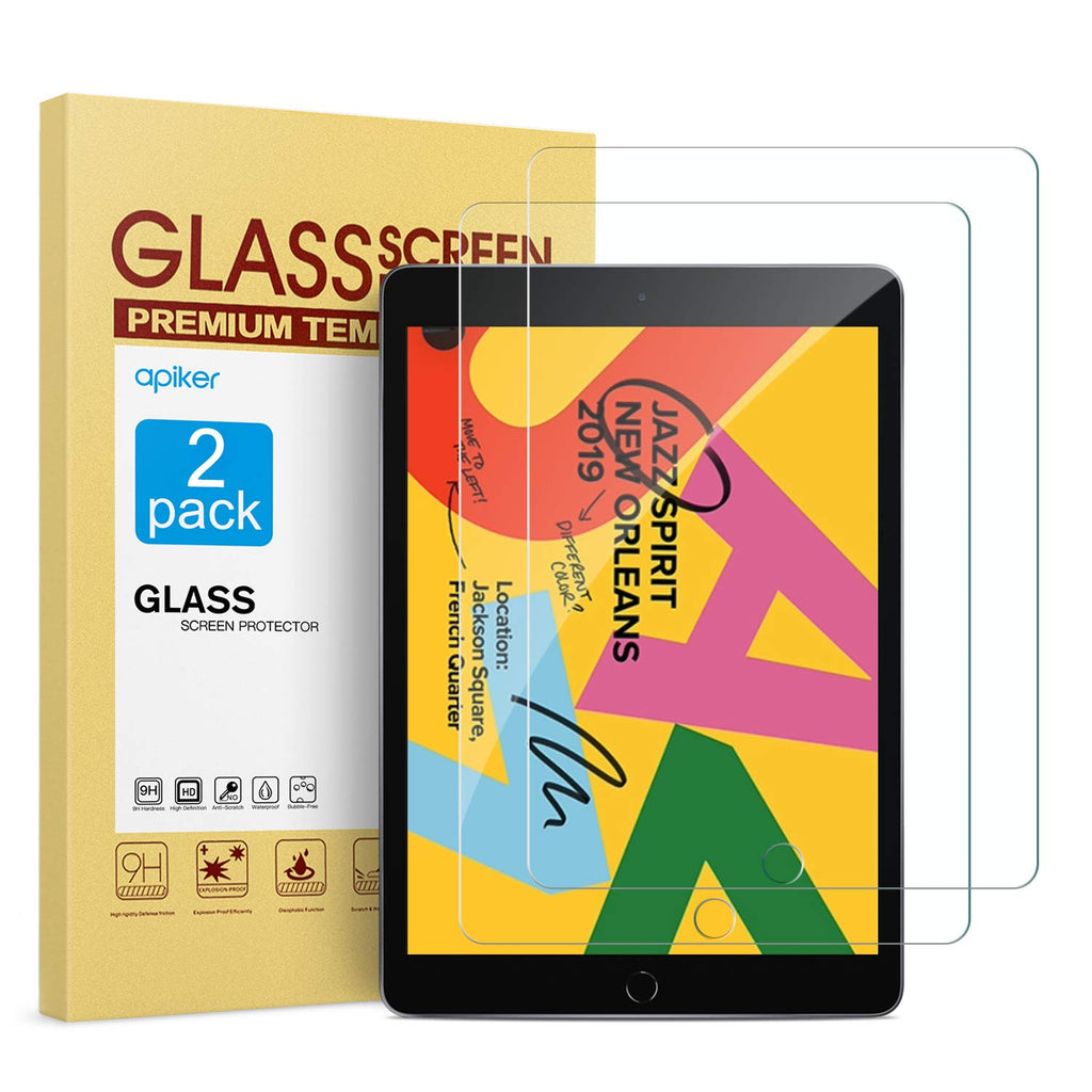 [2 Pack] Screen Protector for iPad 10.2 Inch 2019 Release, apiker Temp