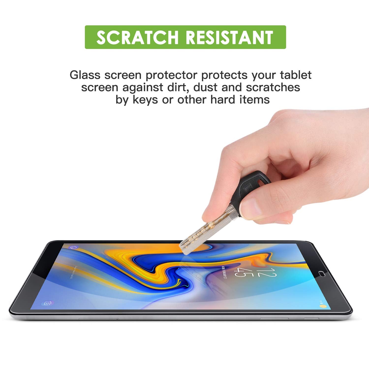 apiker (3 Pack) Galaxy Tab A 10.5 Screen Protector, Tempered Glass Screen Protector for Samsung Galaxy Tab A 10.5 (SM-T590 / SM-T595 / SM-597)