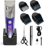 Apiker Professional Hair Trimmer Men's with Ultra Sharp Ceramic Blade, 4 Comb Attachments, Men's Hair Trimmer with LED Display, Long Hair Trimmer USB Rechargeable, Cordless Trimmer
