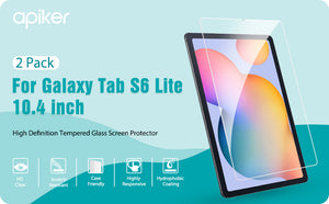 2 Pack Screen Protector for Samsung Galaxy Tab S6 Lite 10.4 inch (2024/2022/2020) with Alignment Frame, HD Tempered Glass for Samsung Tablet S6 lite