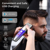 Apiker Professional Hair Trimmer Men's with Ultra Sharp Ceramic Blade, 4 Comb Attachments, Men's Hair Trimmer with LED Display, Long Hair Trimmer USB Rechargeable, Cordless Trimmer