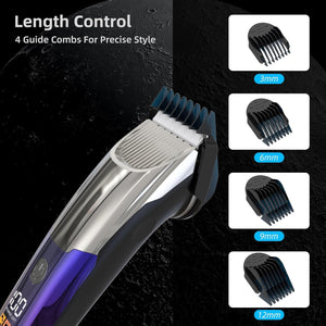 Apiker Professional Hair Trimmer Men's with Ultra Sharp Ceramic Blade, 4 Comb Attachments, Men's Hair Trimmer with LED Display, Long Hair Trimmer USB Rechargeable, Cordless Trimmer