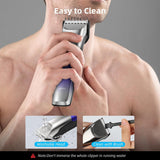 Apiker Professional Hair Trimmer Men's with Ultra Sharp Ceramic Blade, 4 Comb Attachments, Men's Hair Trimmer with LED Display, Long Hair Trimmer USB Rechargeable, Cordless Trimmer