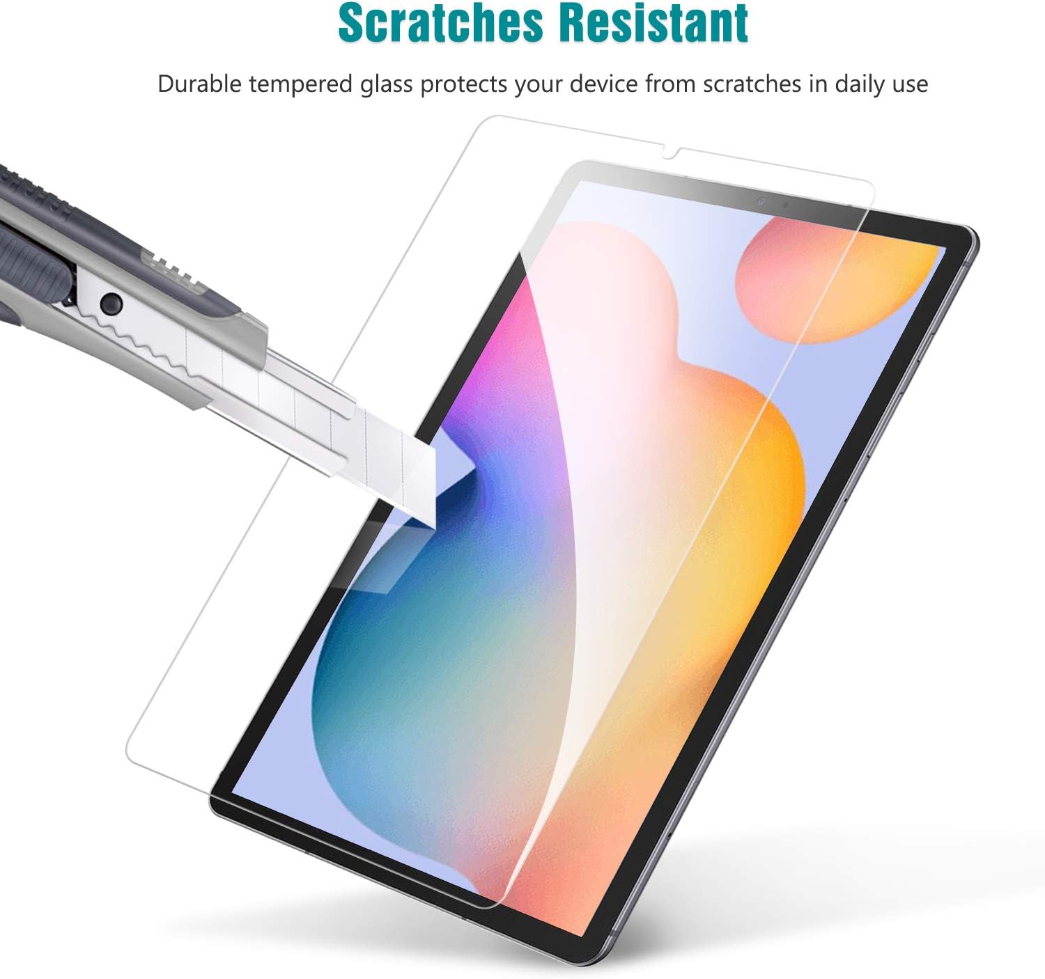 2 Pack Screen Protector for Samsung Galaxy Tab S6 Lite 10.4 inch (2024/2022/2020) with Alignment Frame, HD Tempered Glass for Samsung Tablet S6 lite